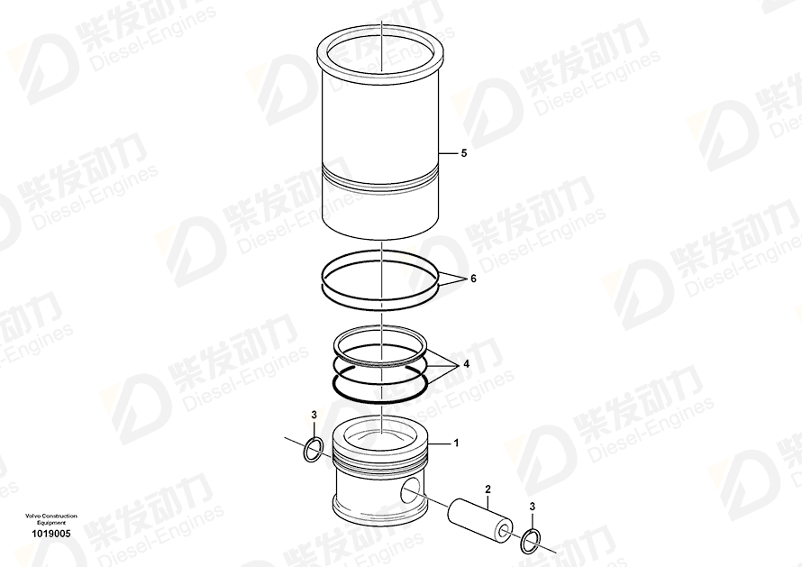 VOLVO Gudgeon pin 20405577 Drawing VOLVO Gudgeon pin 20405577 Drawing