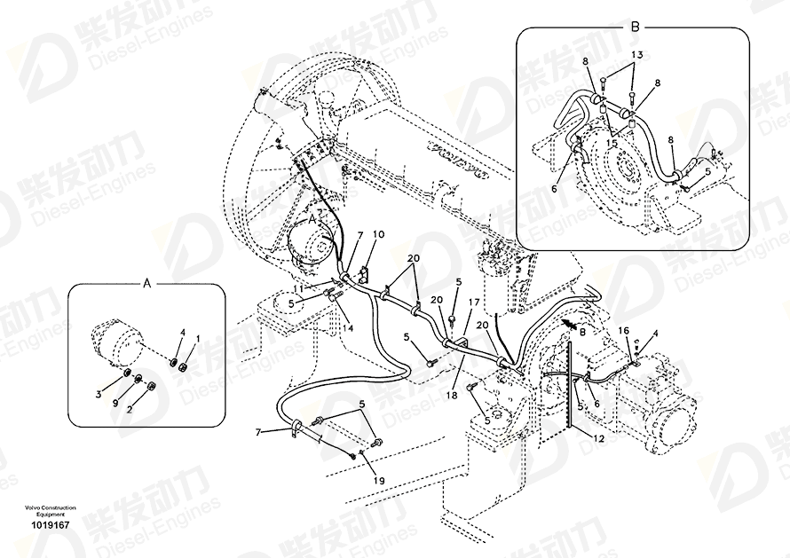 VOLVO Wire harness 14533629 Drawing