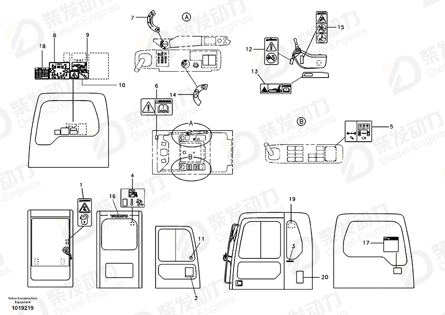 VOLVO Decal 14543611 Drawing