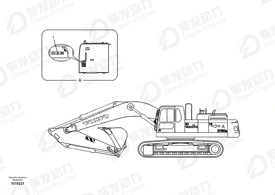 VOLVO Decal SA1192-04720 Drawing VOLVO Decal SA1192-04720 Drawing