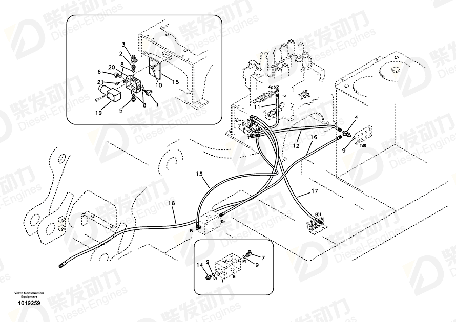 VOLVO HOSE SA9451-03225 Drawing