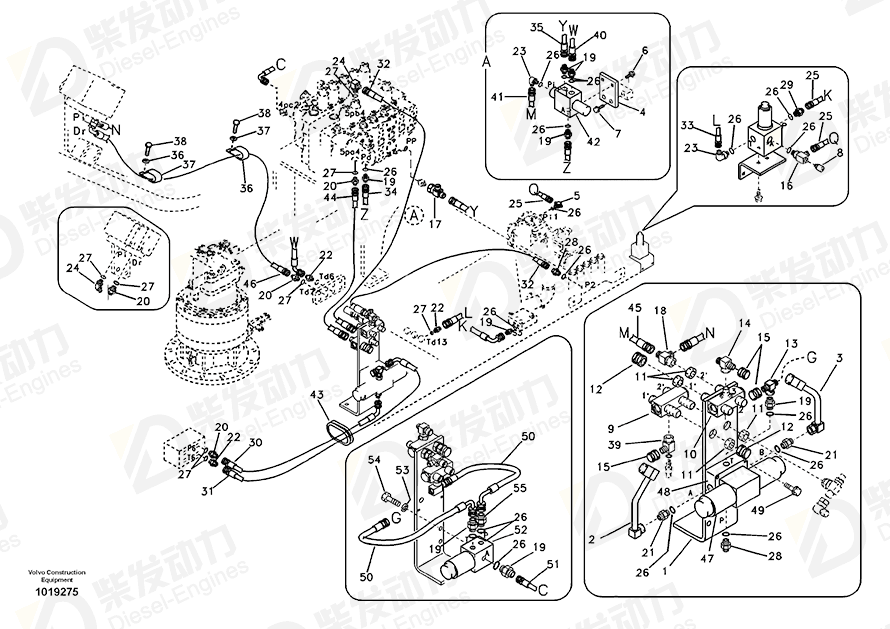 VOLVO Hose assembly SA9453-03235 Drawing