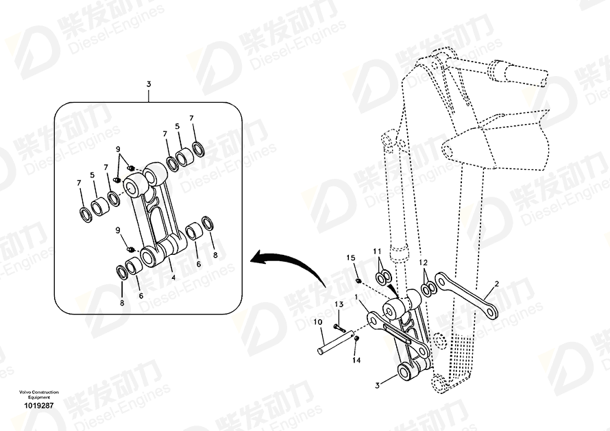 VOLVO Connecting rod 14541323 Drawing VOLVO Connecting rod 14541323 Drawing