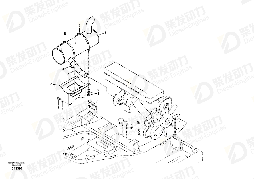 VOLVO muffler 14506441 Drawing