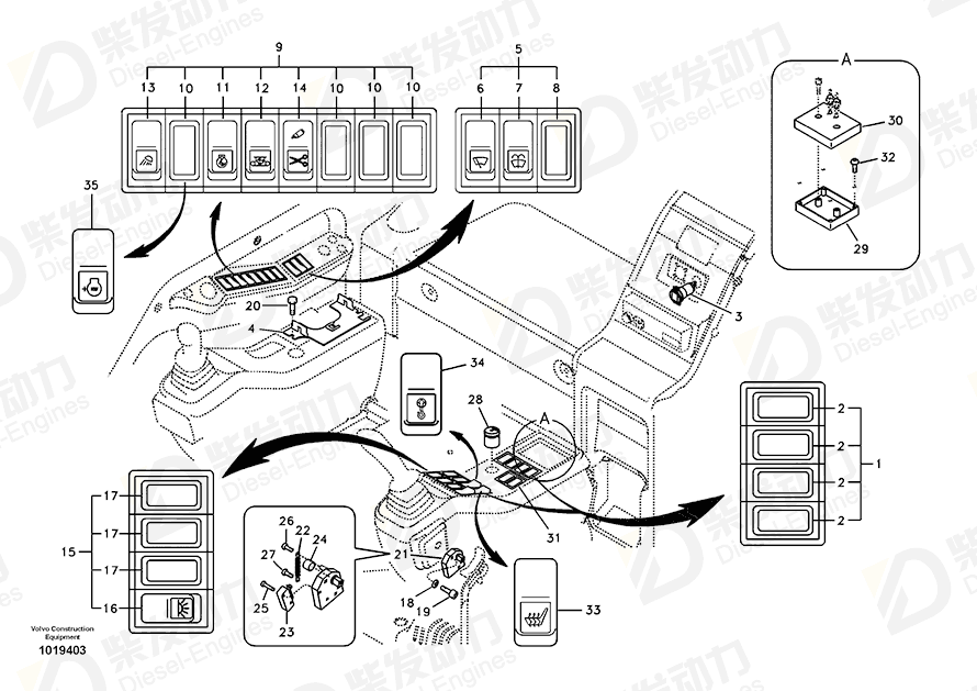 VOLVO Switch SA1123-04850 Drawing