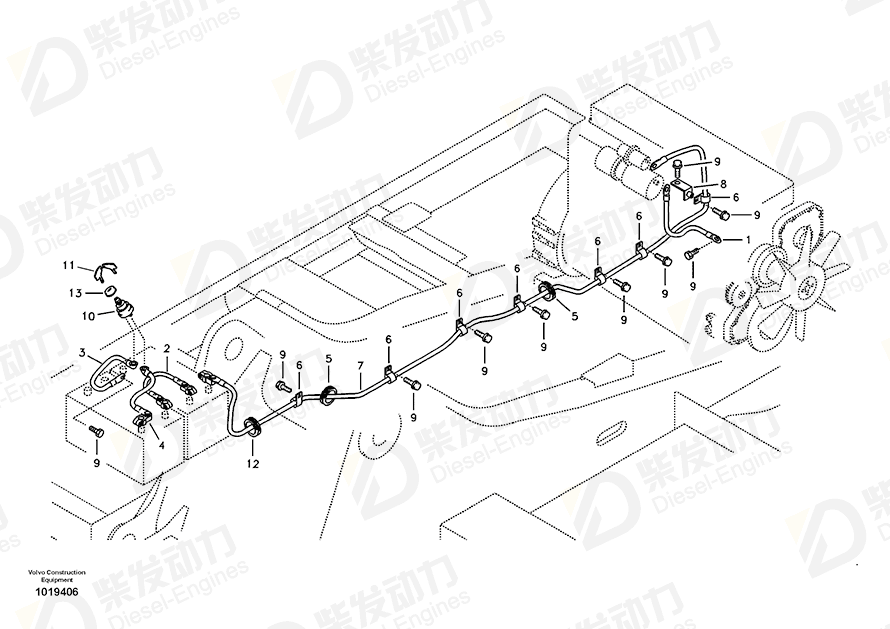 VOLVO Battery cable 14577910 Drawing VOLVO Battery cable 14577910 Drawing