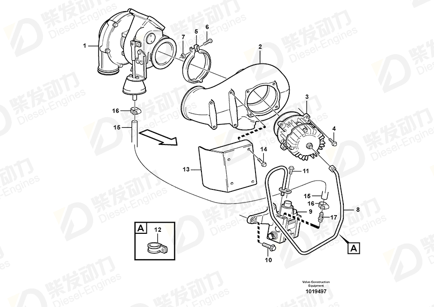 VOLVO Pipe 11121806 Drawing