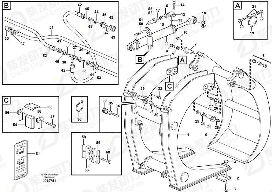 VOLVO Hexagon screw 955259 Drawing