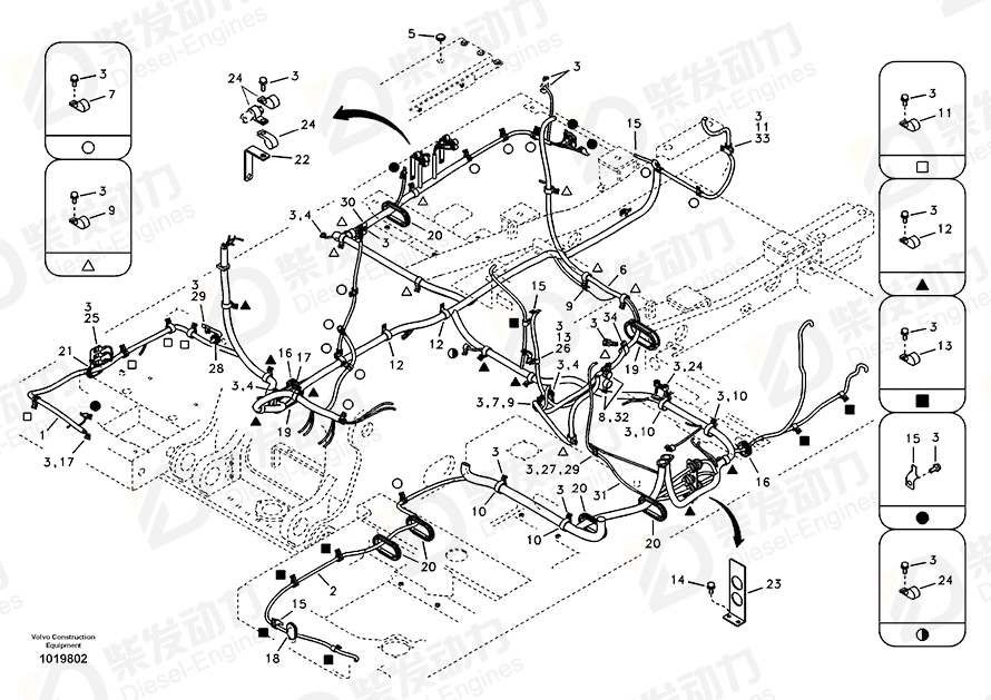 VOLVO Wire harness 14540291 Drawing VOLVO Wire harness 14540291 Drawing
