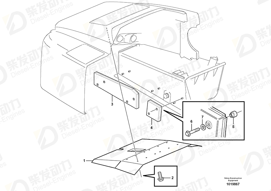 VOLVO Sound absorber 11196223 Drawing