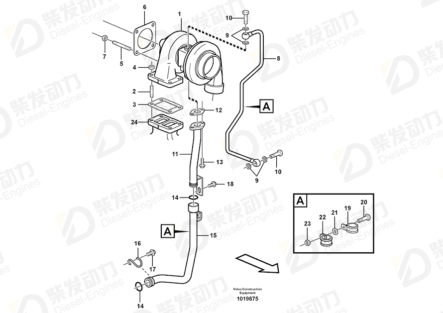 VOLVO Oil line 20798715 Drawing