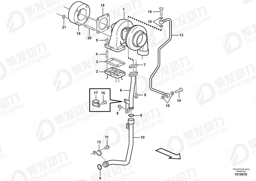 VOLVO Oil pipe 20521748 Drawing