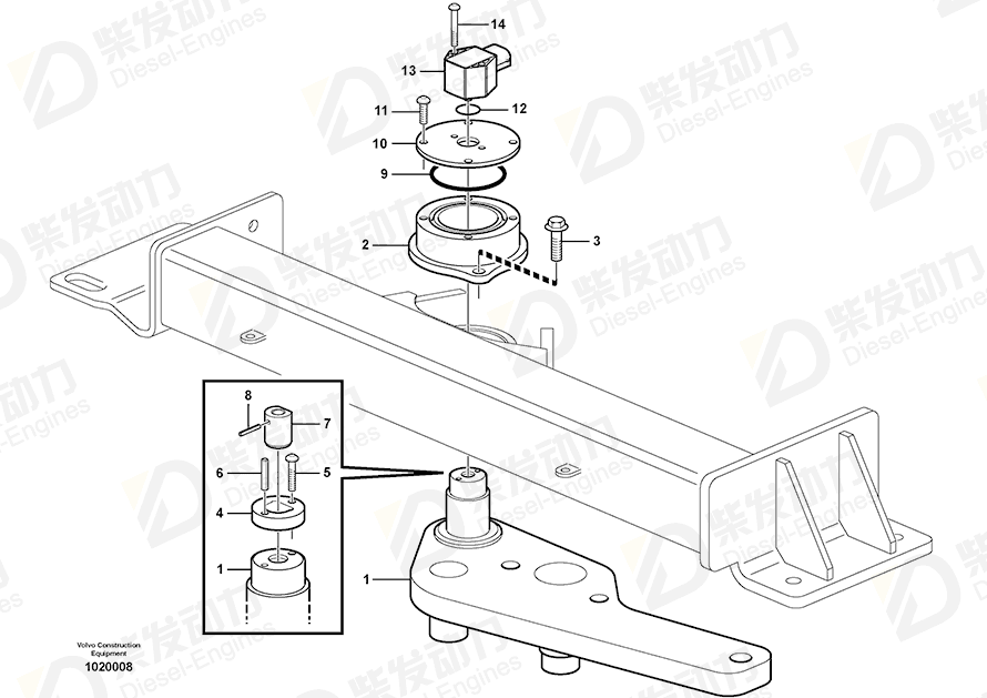 VOLVO Hand lever 11193438 Drawing VOLVO Hand lever 11193438 Drawing
