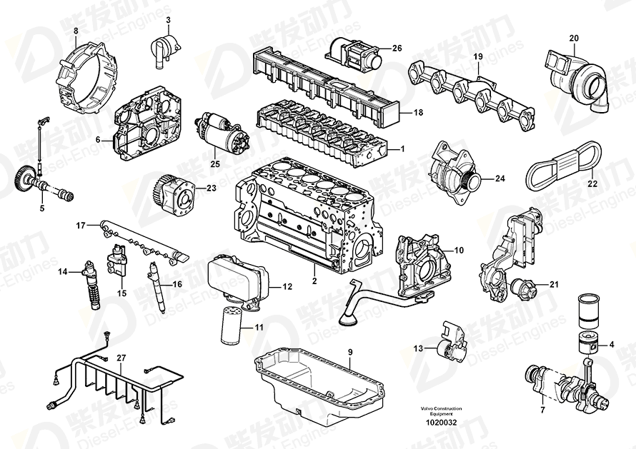 VOLVO Engine 14536078 Drawing