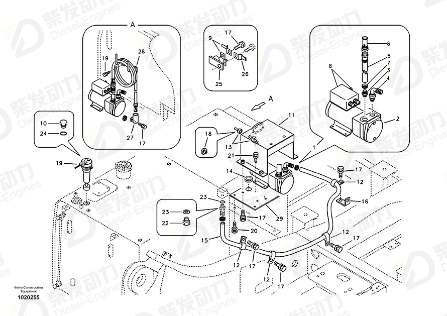 VOLVO Fuel filling pump 14517654 Drawing