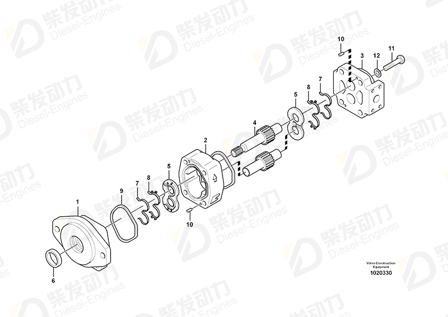 VOLVO Gear pump 14541671 Drawing