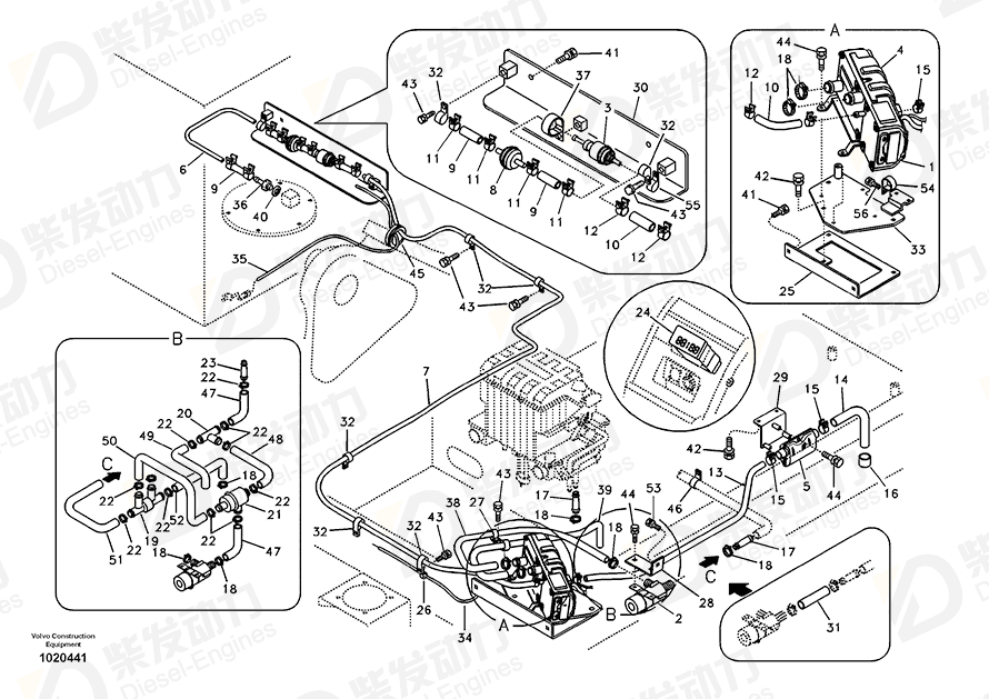 VOLVO Hose 14529946 Drawing