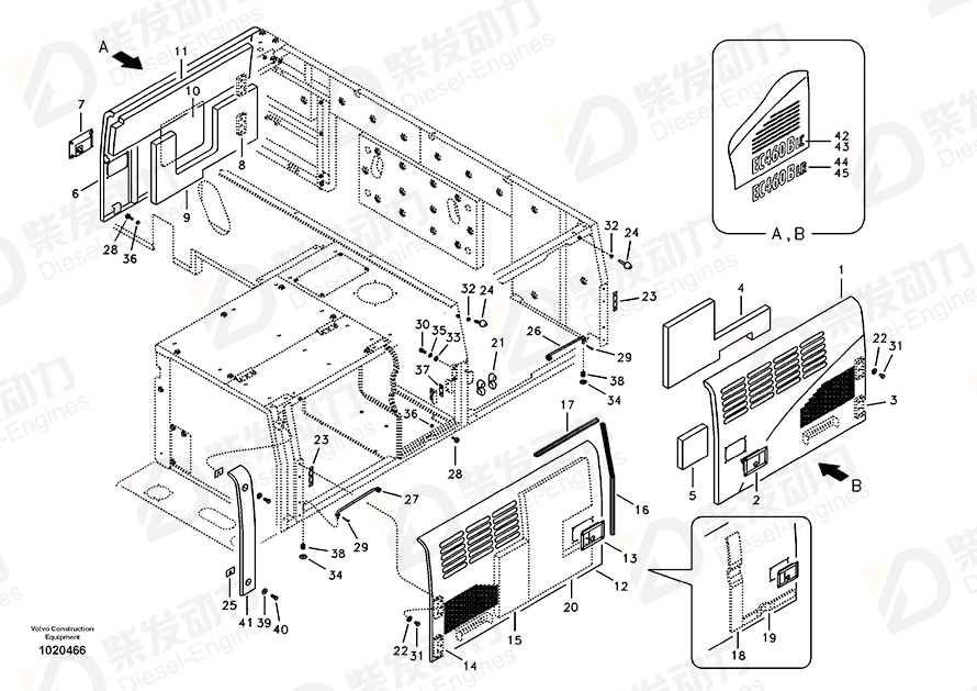 VOLVO Door 14543005 Drawing