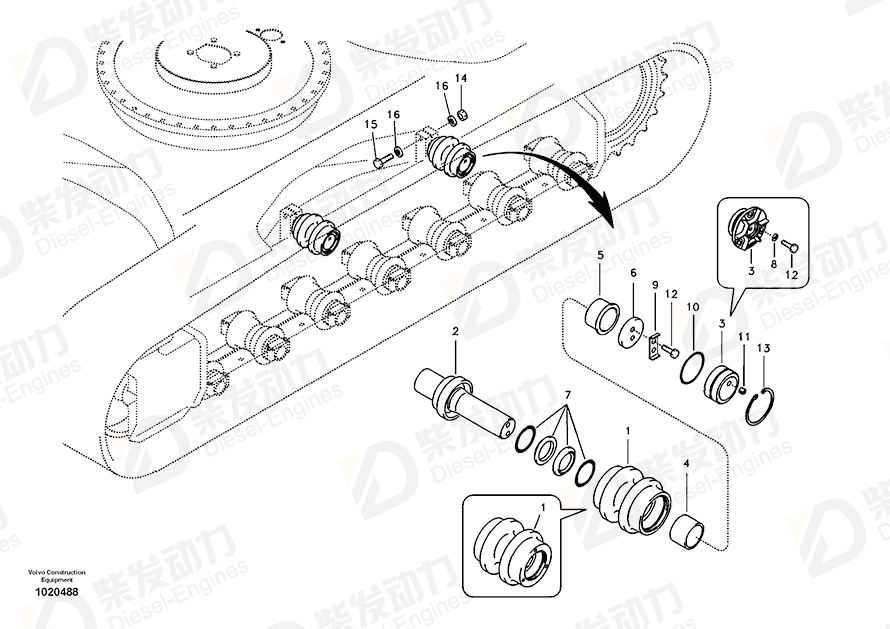 VOLVO Roller body 14545572 Drawing VOLVO Roller body 14545572 Drawing