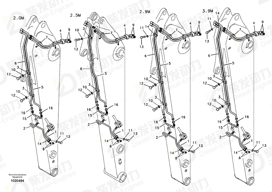 VOLVO Pipe 14536662 Drawing