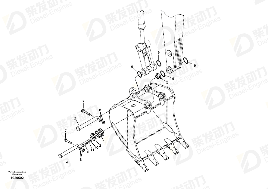 VOLVO Bushing 14545419 Drawing