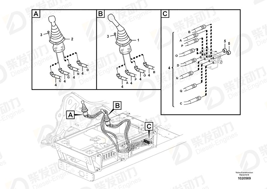 VOLVO Hose assembly 937872 Drawing