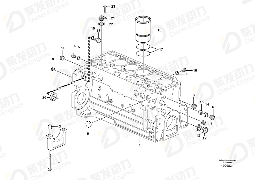 VOLVO Flange screw 20405583 Drawing