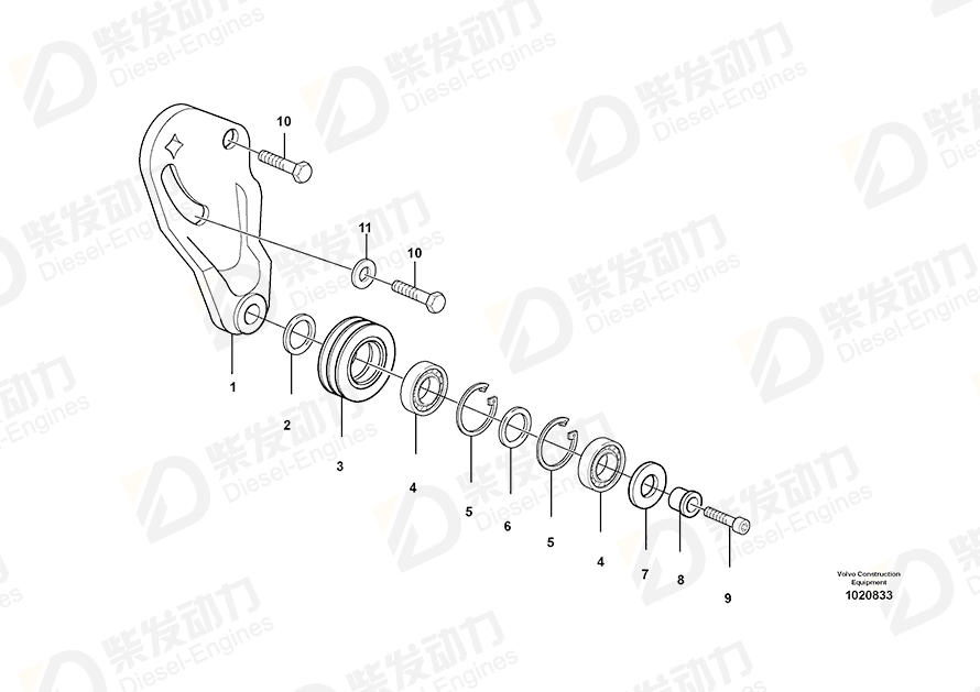 VOLVO Spacer sleeve 20450760 Drawing