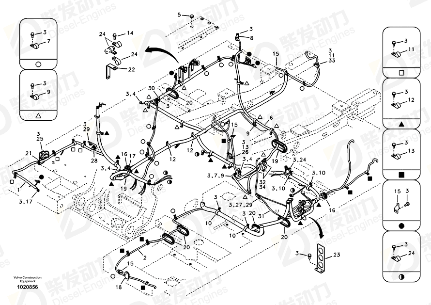 VOLVO Wire harness 14554704 Drawing