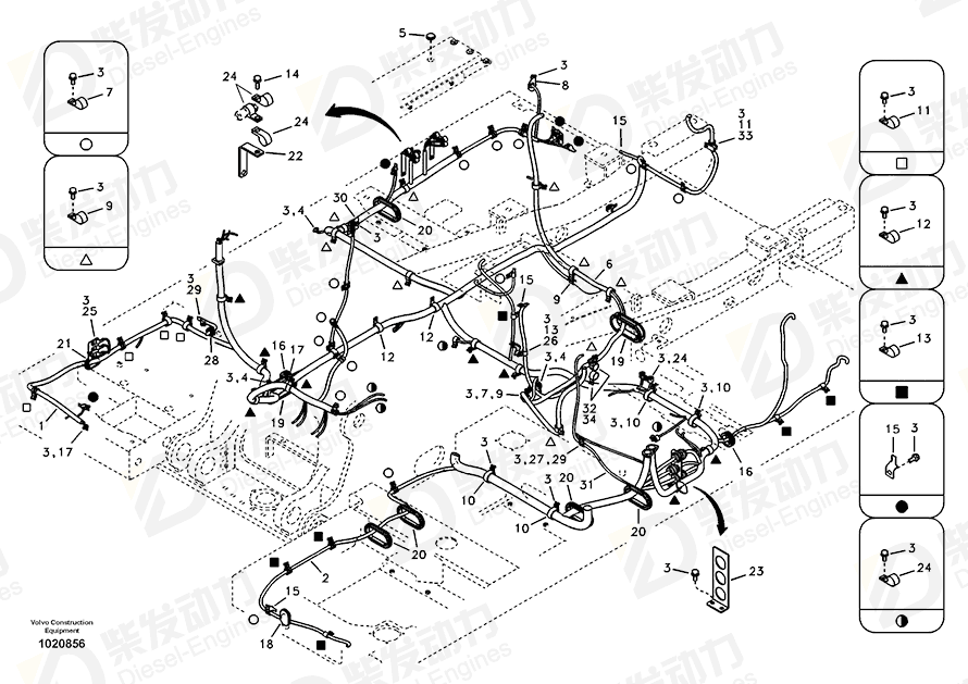 VOLVO Wire harness 14554704 Drawing VOLVO Wire harness 14554704 Drawing
