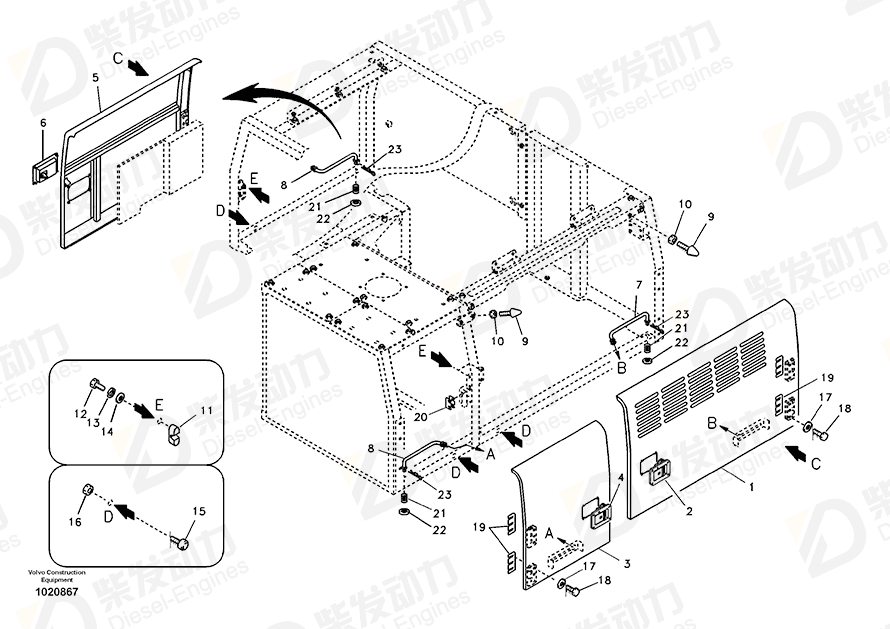 VOLVO Door 14532182 Drawing