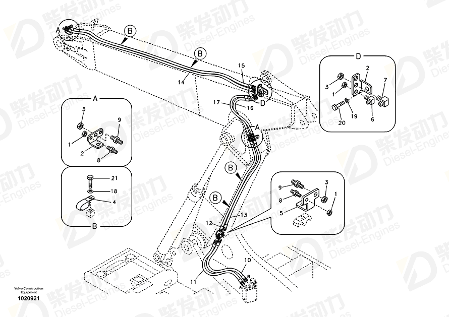 VOLVO Hose assembly SA9451-02658 Drawing