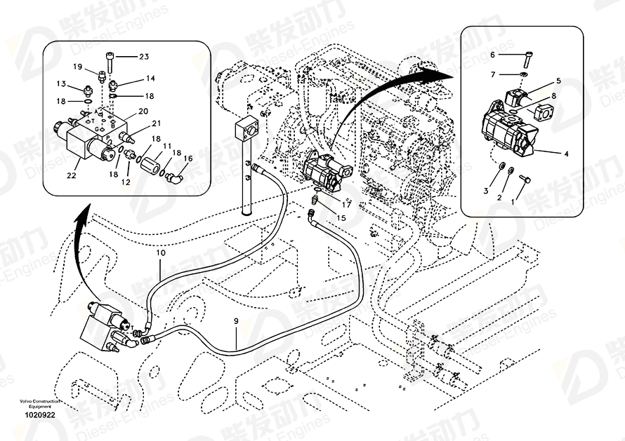 VOLVO Gear pump 14524187 Drawing