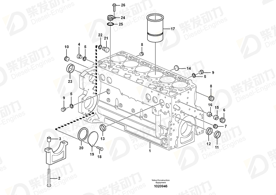 VOLVO Cylinder block 20533309 Drawing