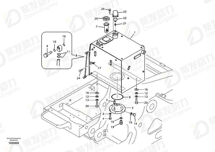 VOLVO Fuel tank 14528945 Drawing