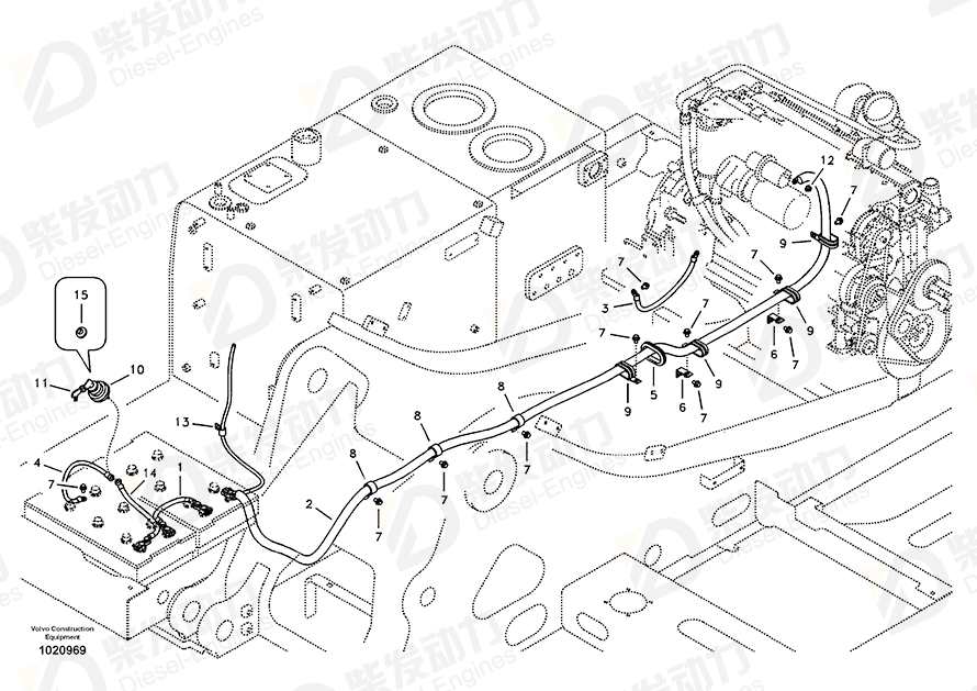 VOLVO Battery cable 14552132 Drawing