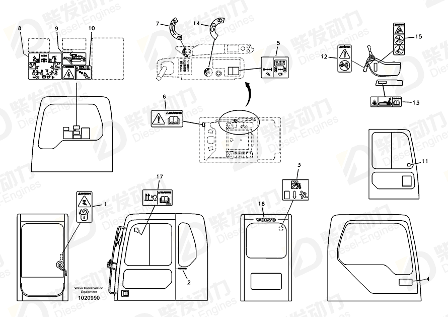 VOLVO Decal Set 14546200 Drawing