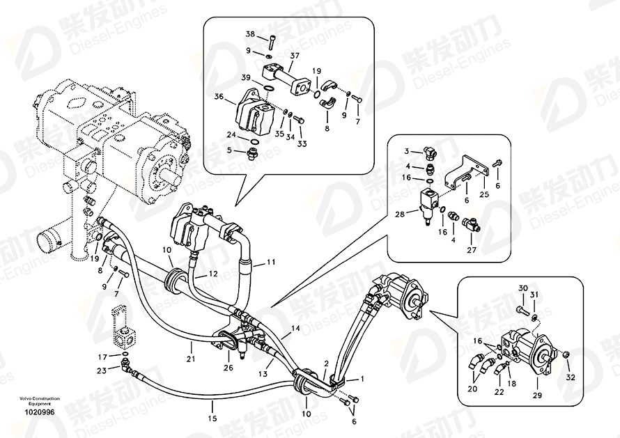 VOLVO Gear pump 14536750 Drawing