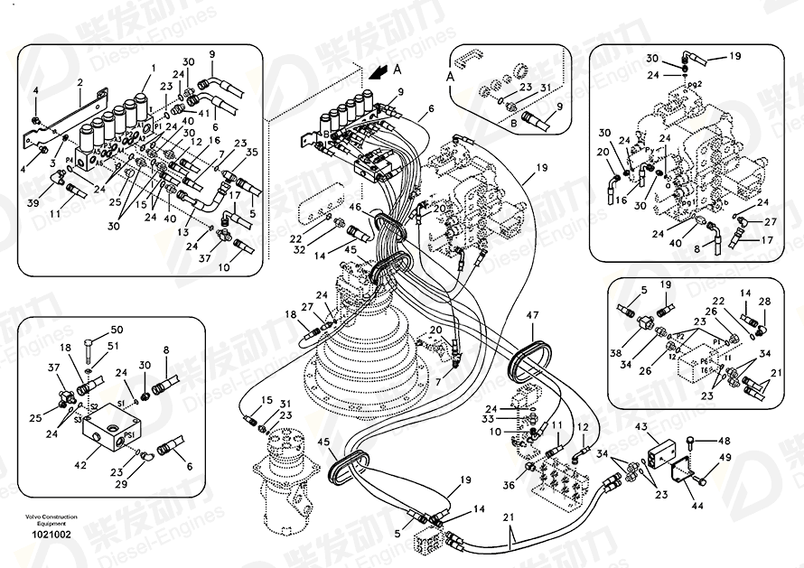 VOLVO Hose assembly SA9453-02204 Drawing