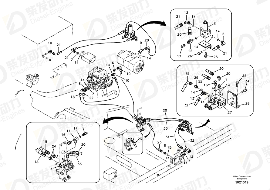 VOLVO Hose assembly SA9452-03209 Drawing VOLVO Hose assembly SA9452-03209 Drawing