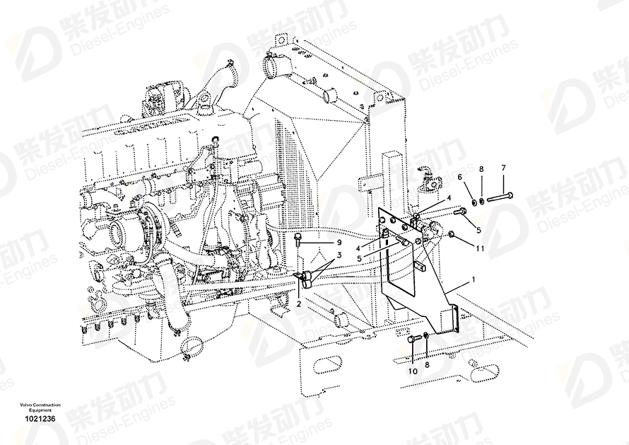 VOLVO Bracket 14536059 Drawing