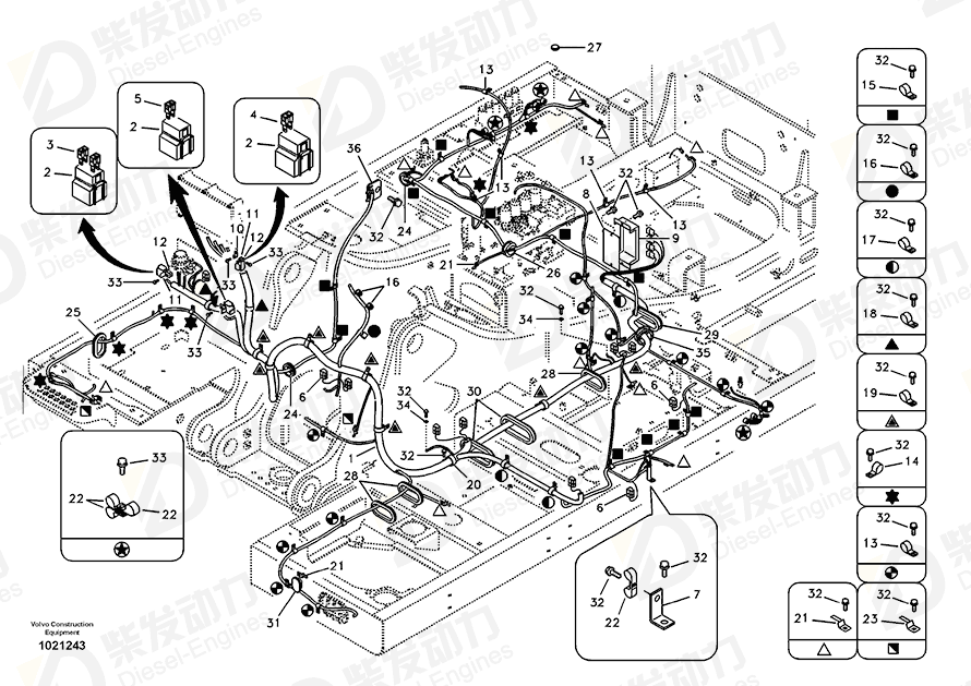 VOLVO Cable harness 14625885 Drawing