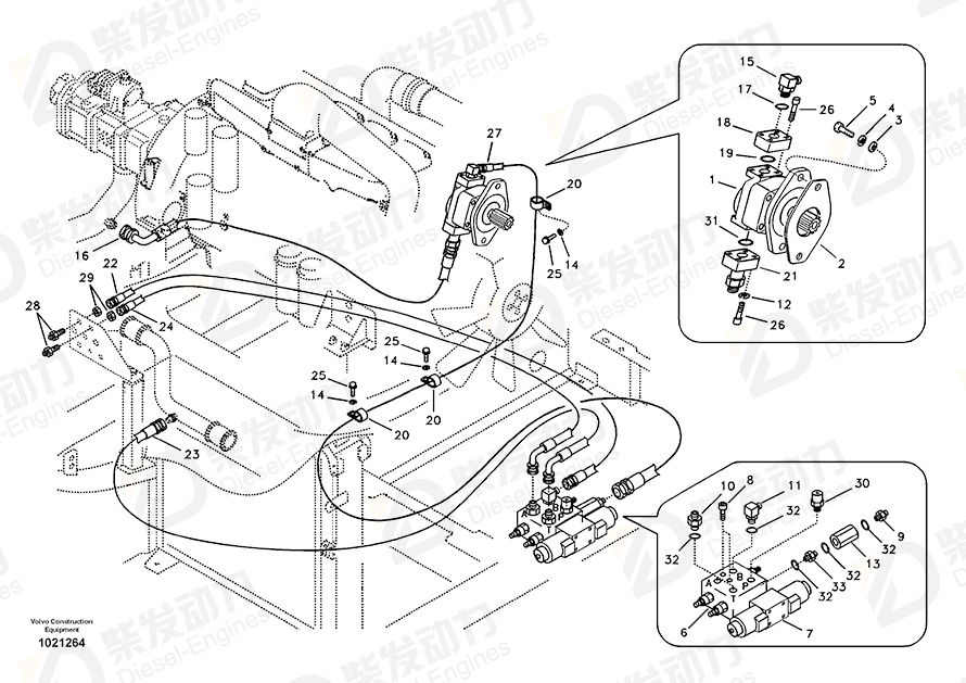 VOLVO Gear pump 14531413 Drawing