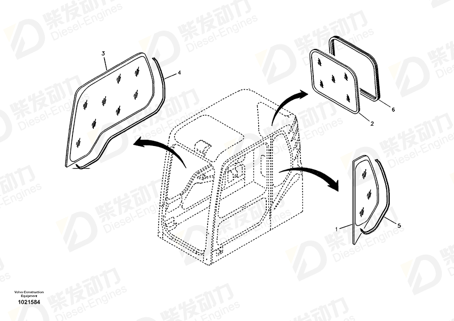 VOLVO Glass 14542927 Drawing