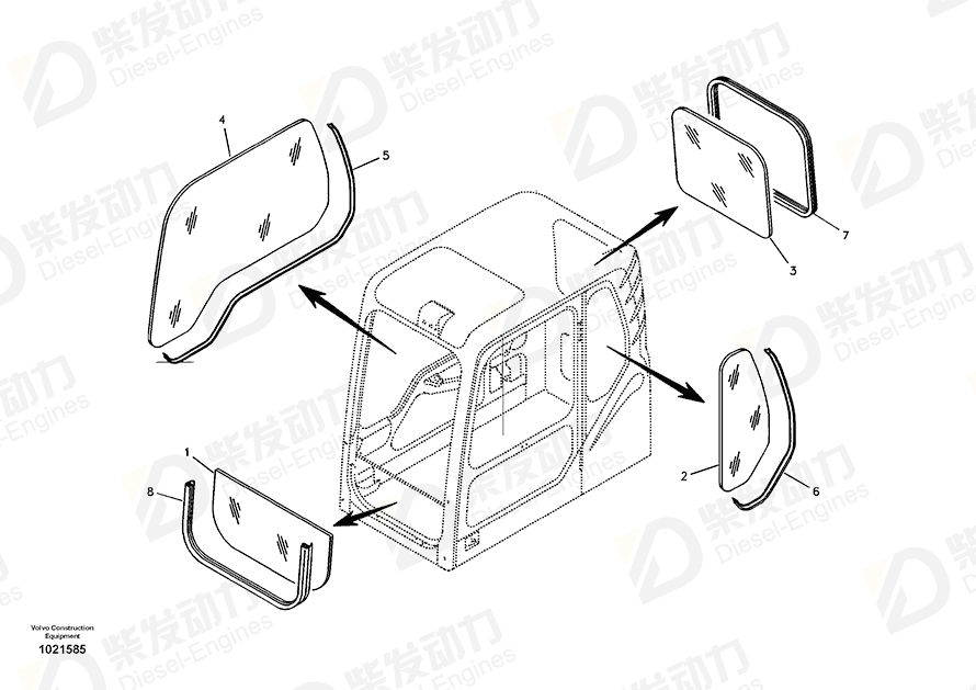 VOLVO Glass 14542925 Drawing