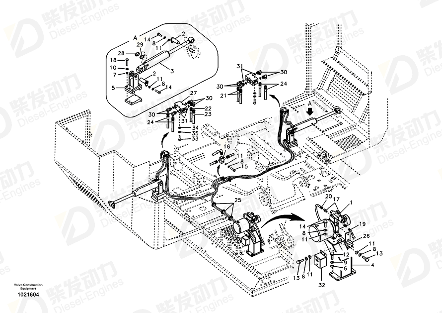 VOLVO Hose assembly SA9453-02342 Drawing