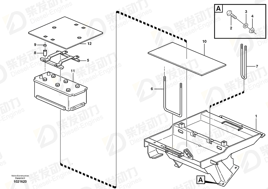 VOLVO Battery retainer 11193413 Drawing
