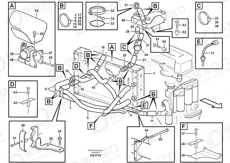 VOLVO Radiator hose 11193123 Drawing