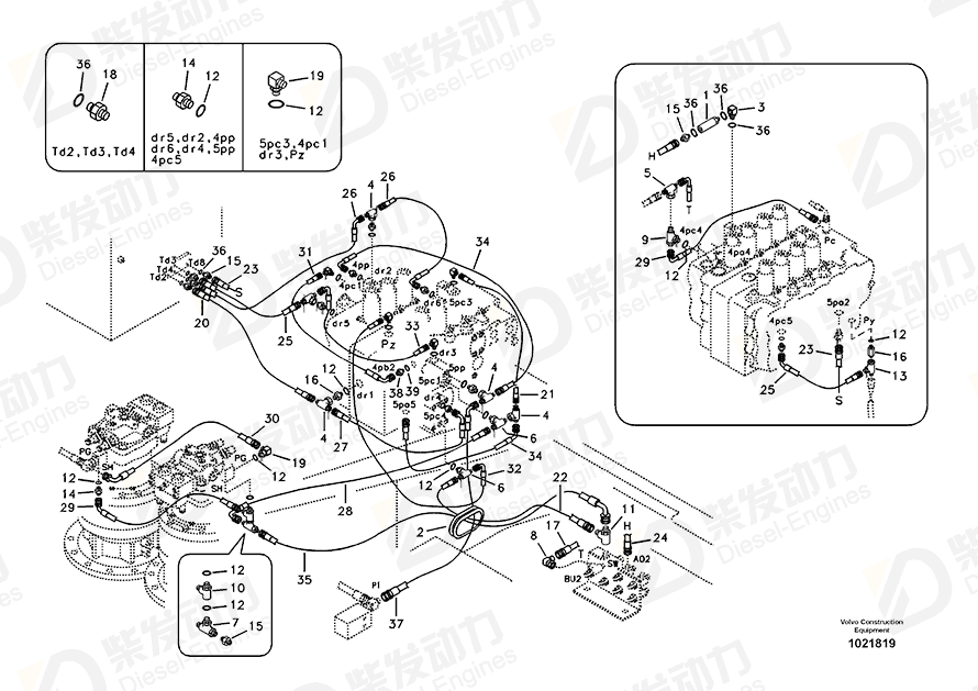 VOLVO HOSE SA9451-02219 Drawing