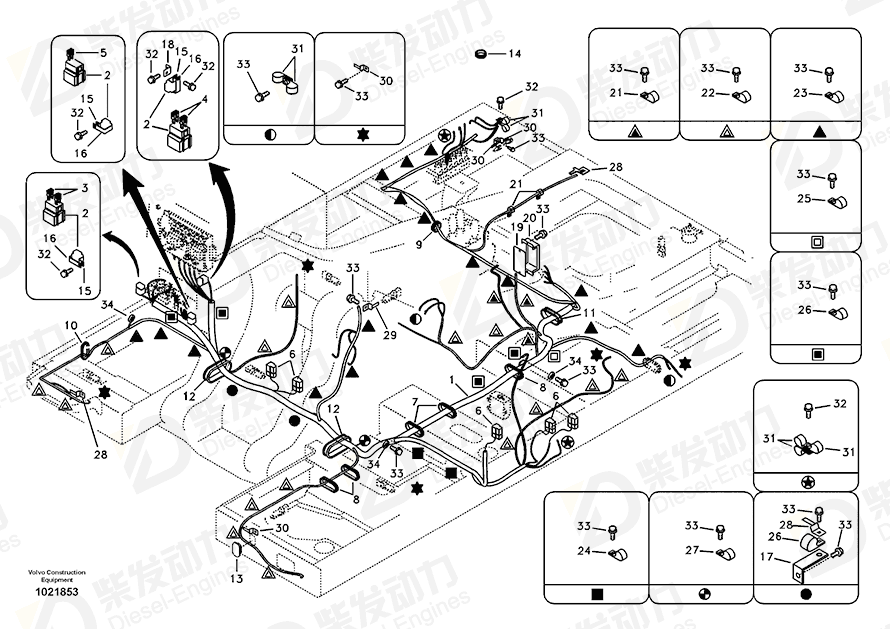 VOLVO Wire harness 14591279 Drawing